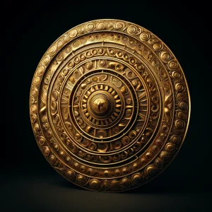 Representación de un escudo de oro Asante.