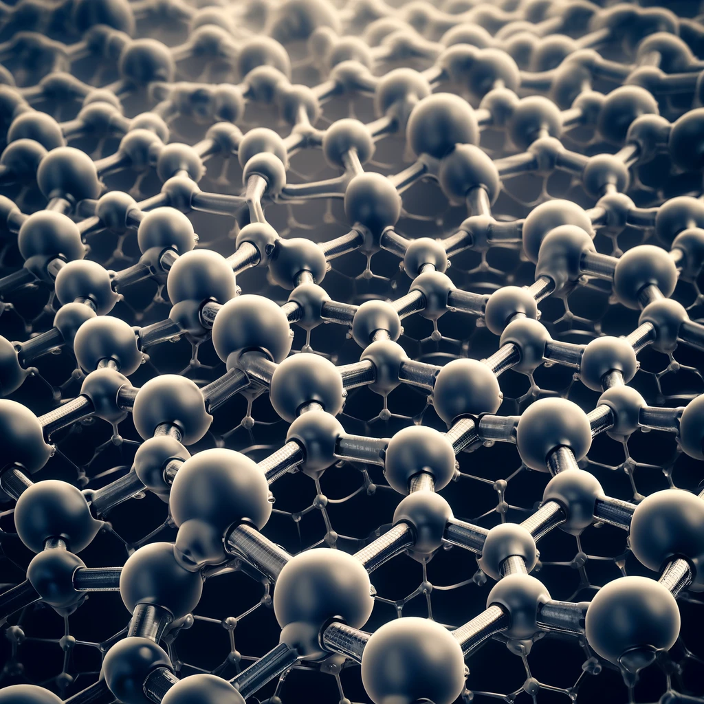 Representación de la estructura del Grafeno. Imagen generada por IA.
