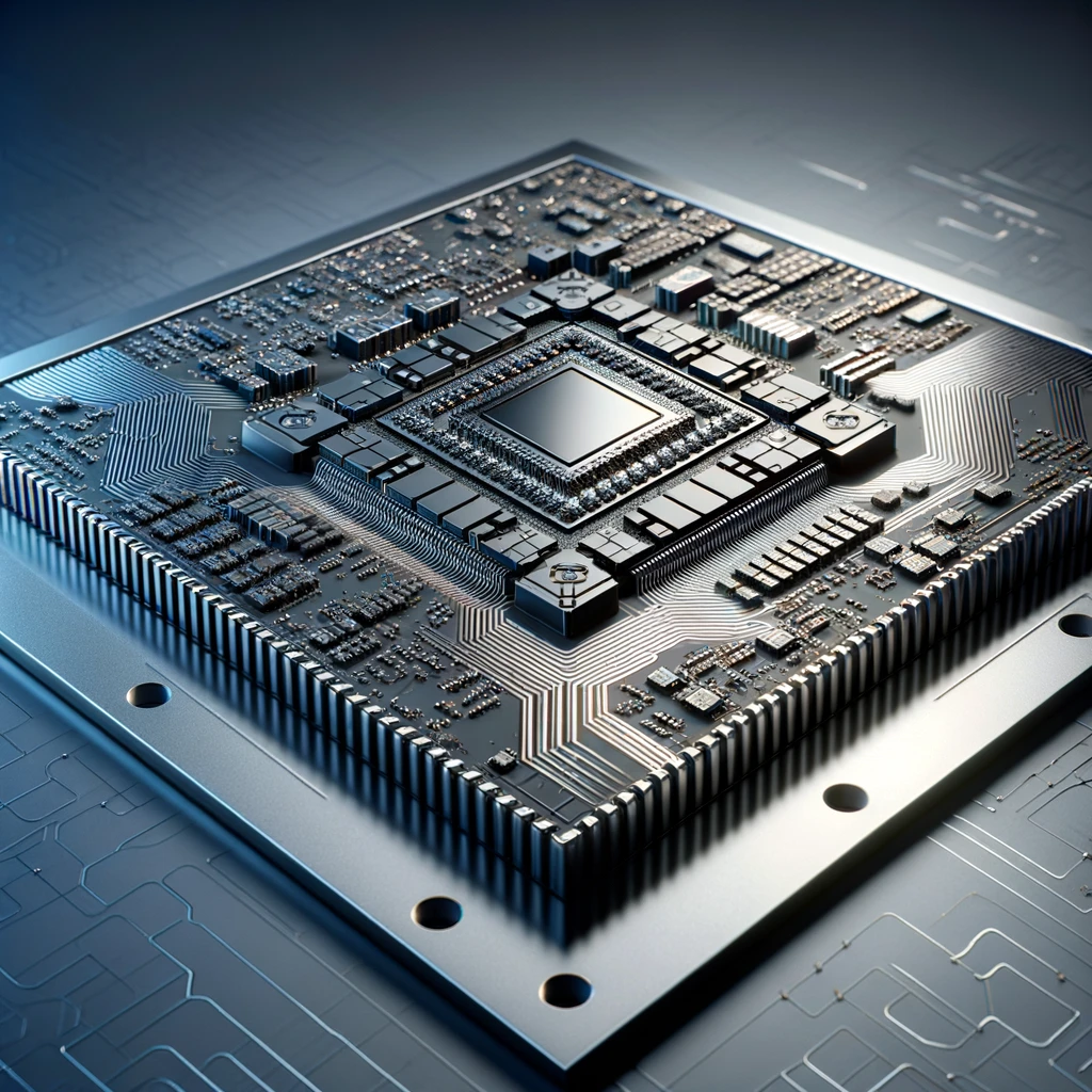 Microchip electrónico. Imagen generada por IA.