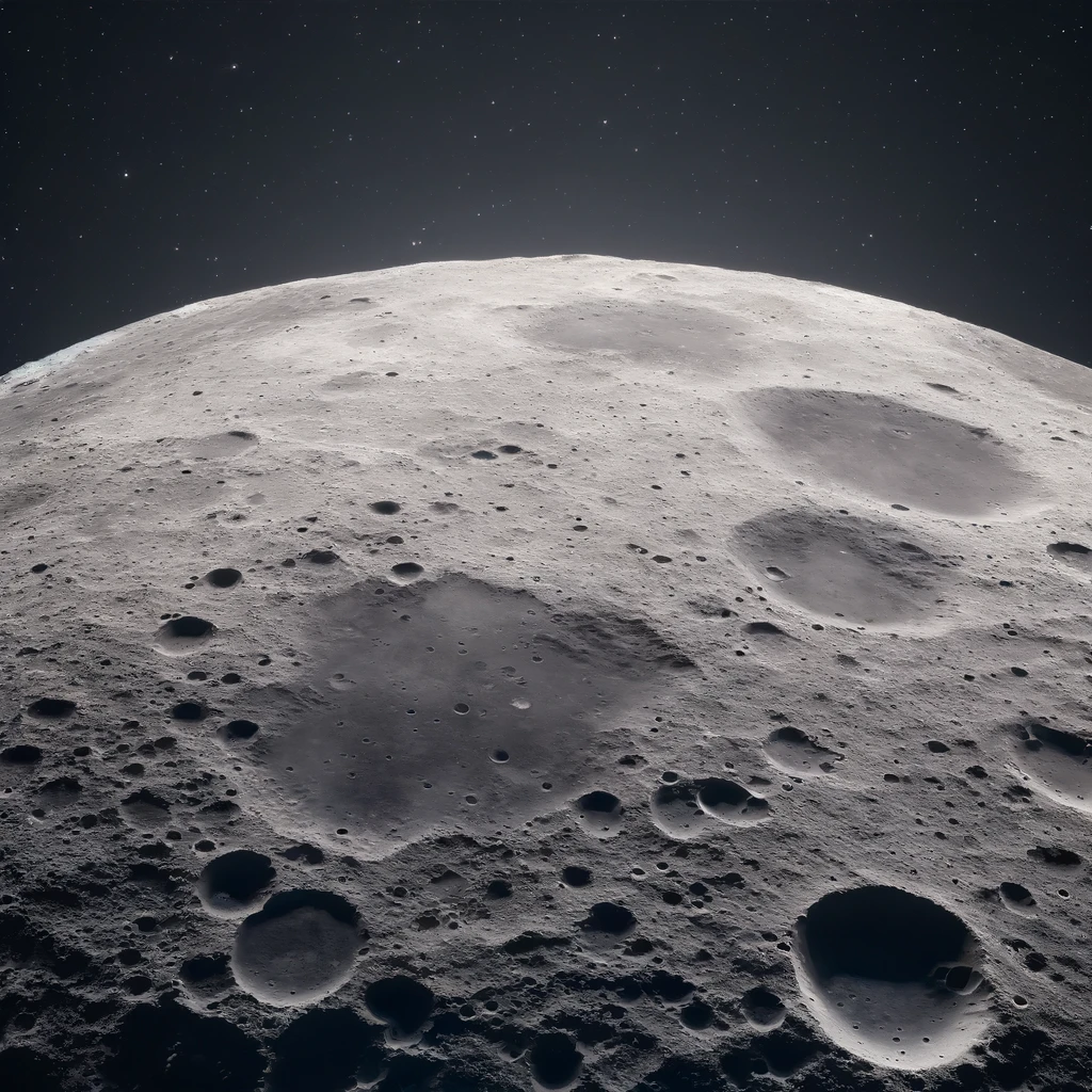 La Luna vista desde su órbita. Imagen generada por IA.
