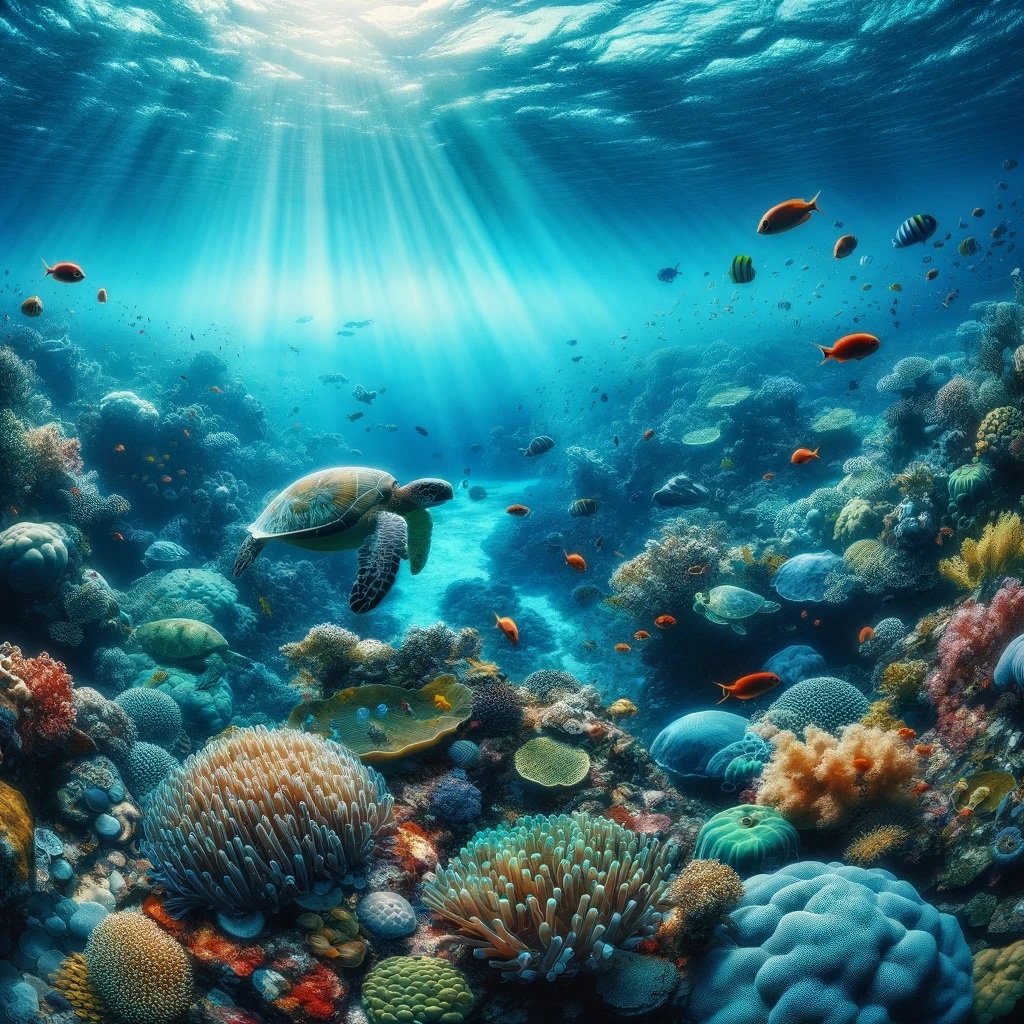 Representación de la vida del océano. Imagen generada por IA.