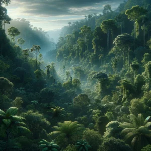 Un bosque denso y conservado. Imagen generada por IA.