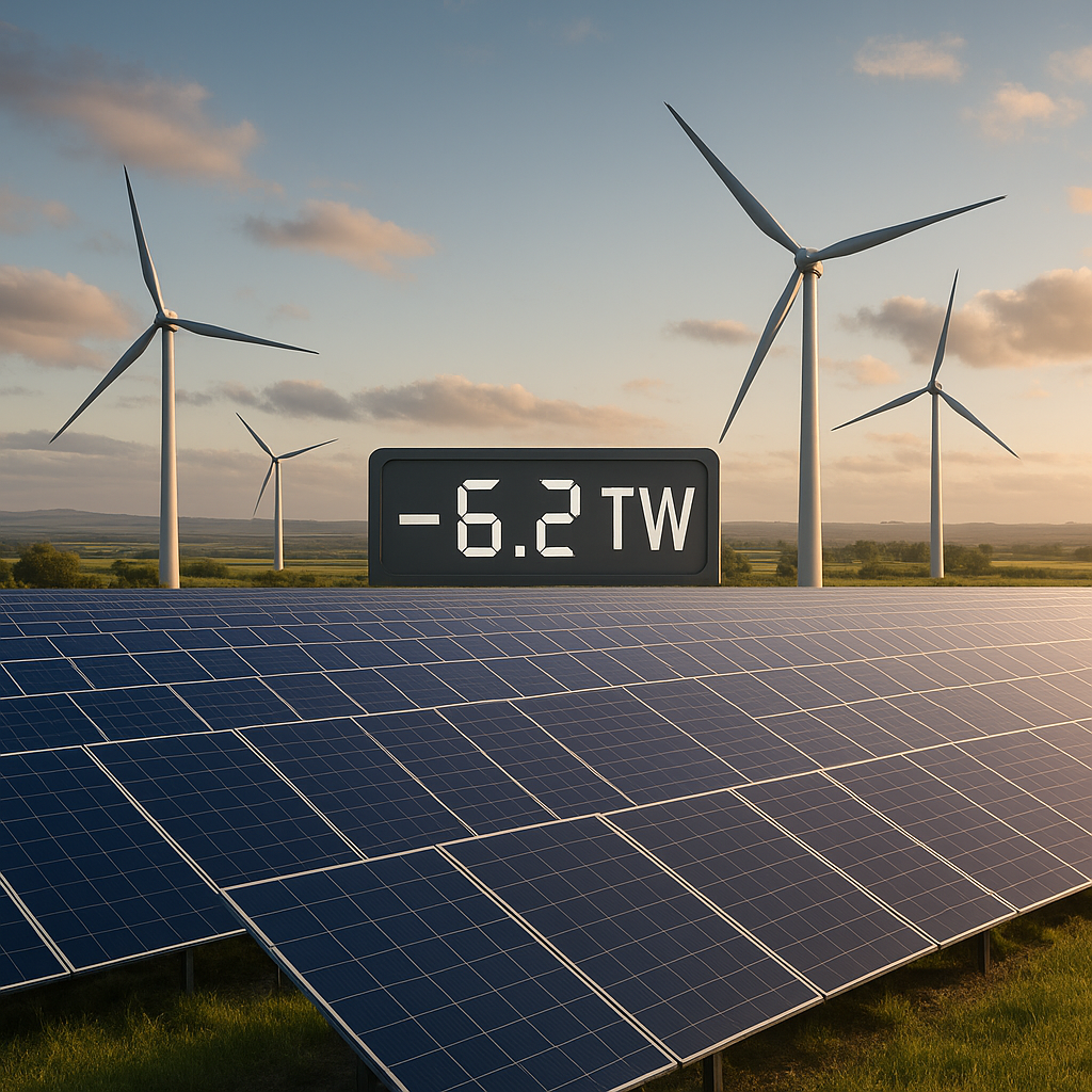 Déficit global: –6,2 TW separan al mundo de su meta renovable para 2030