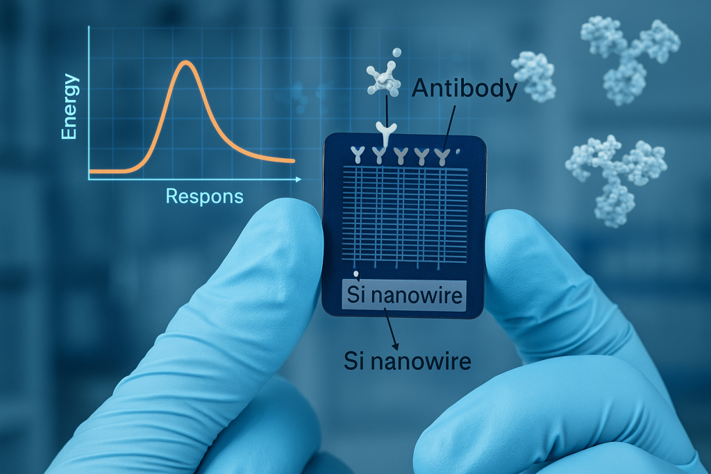 Mediciones de calidad en fármacos mediante el nuevo biosensor, efectivo y económico. Representación generada por IA