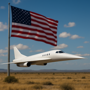 La FAA de Estados Unicos anula restricción a vuelos supersónicos sobre tierra firme. Imagen generada por IA