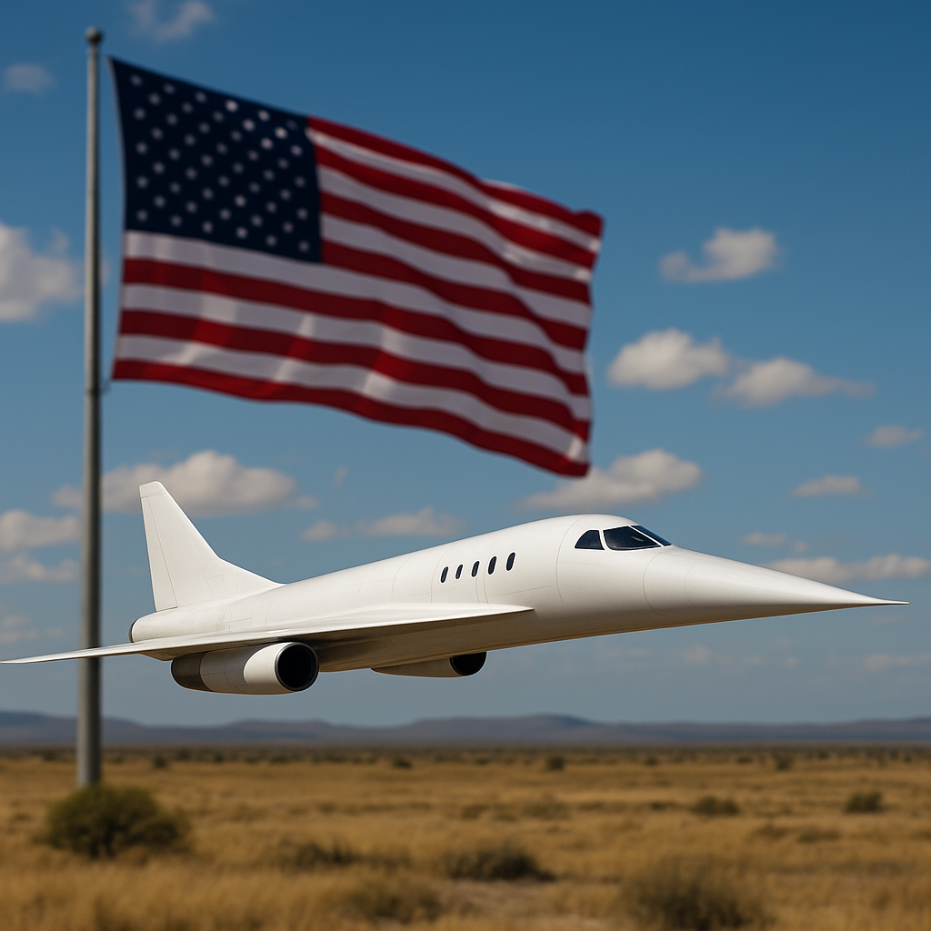 La FAA de Estados Unicos anula restricción a vuelos supersónicos sobre tierra firme. Imagen generada por IA