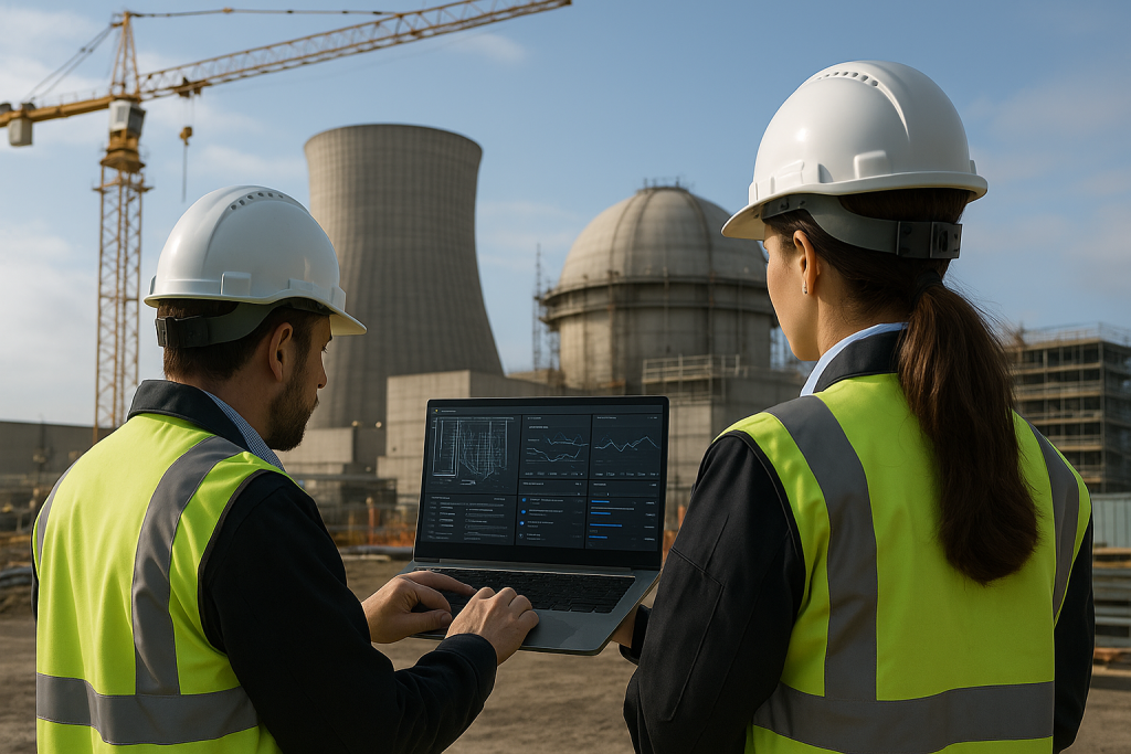 Uso de inteligencia artificial para planta de energía nuclear. Representación generada por IA