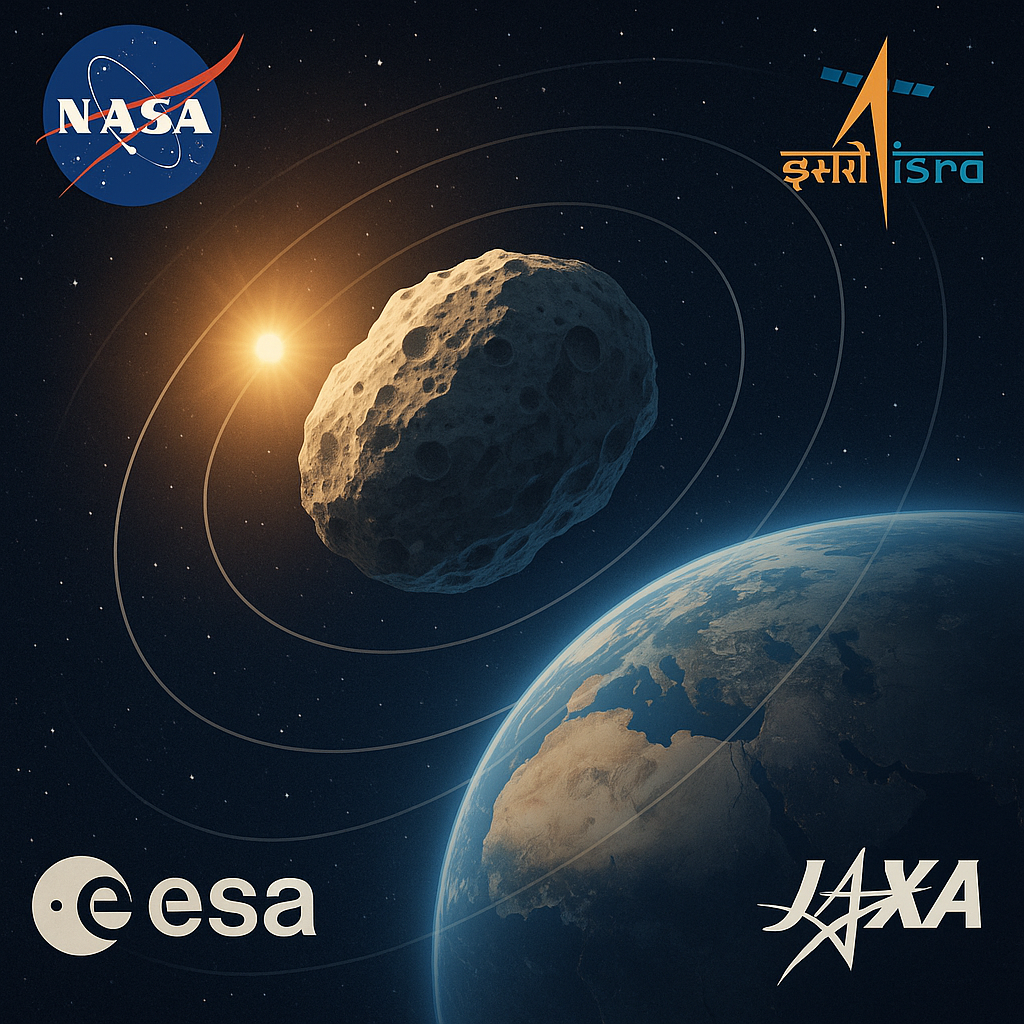 Control de un asteroide cercano a la Tierra. Imagen representativa generada por IA