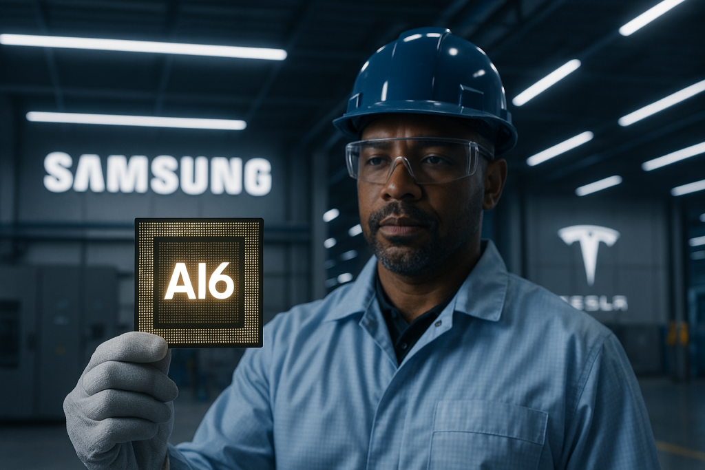 Alianza de chips para IA entre Samsung y Tesla. Imagen representativa generada por IA