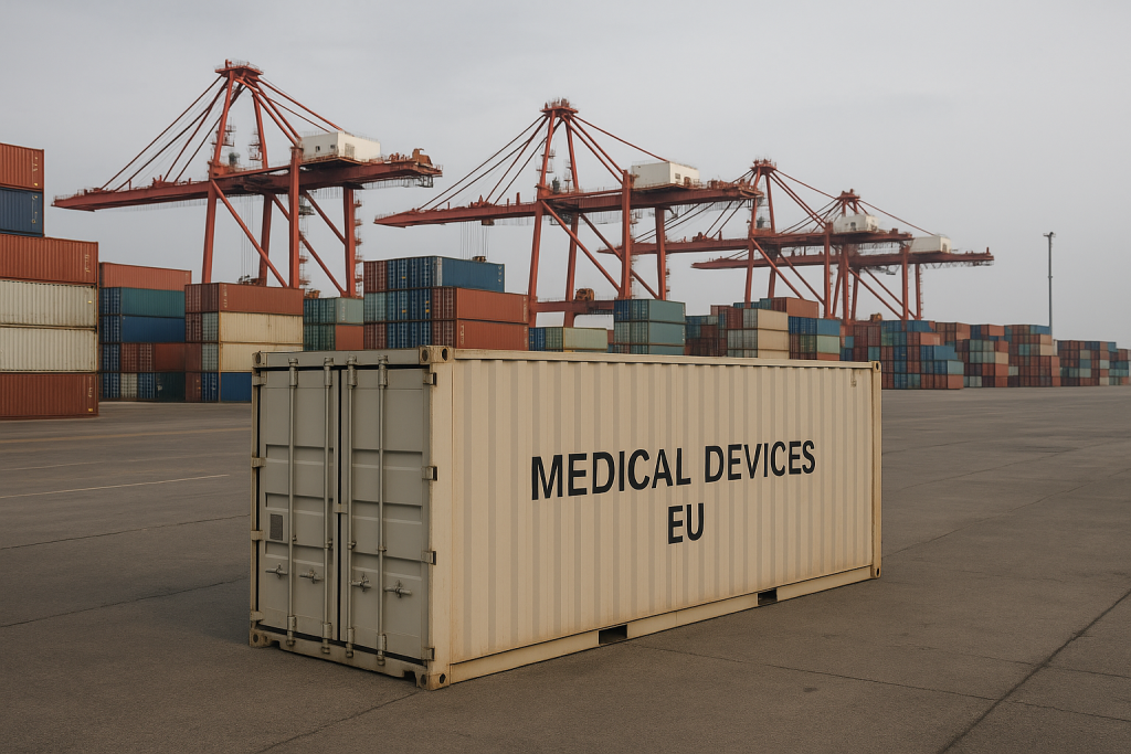 Restricciones en compras de dispositivos médicos de la Unión Europea por parte de China. Imagen generada por IA