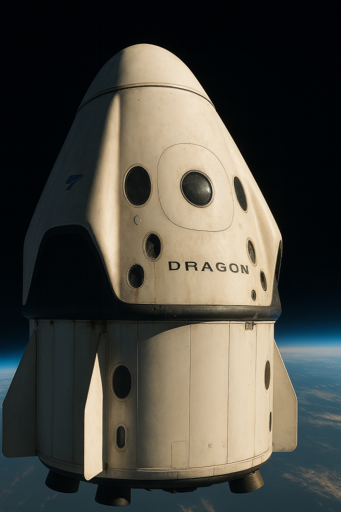 La cápsula Dragon con la tripulación Crew-10 regresa de la ISS. Imagen representativa generada por IA