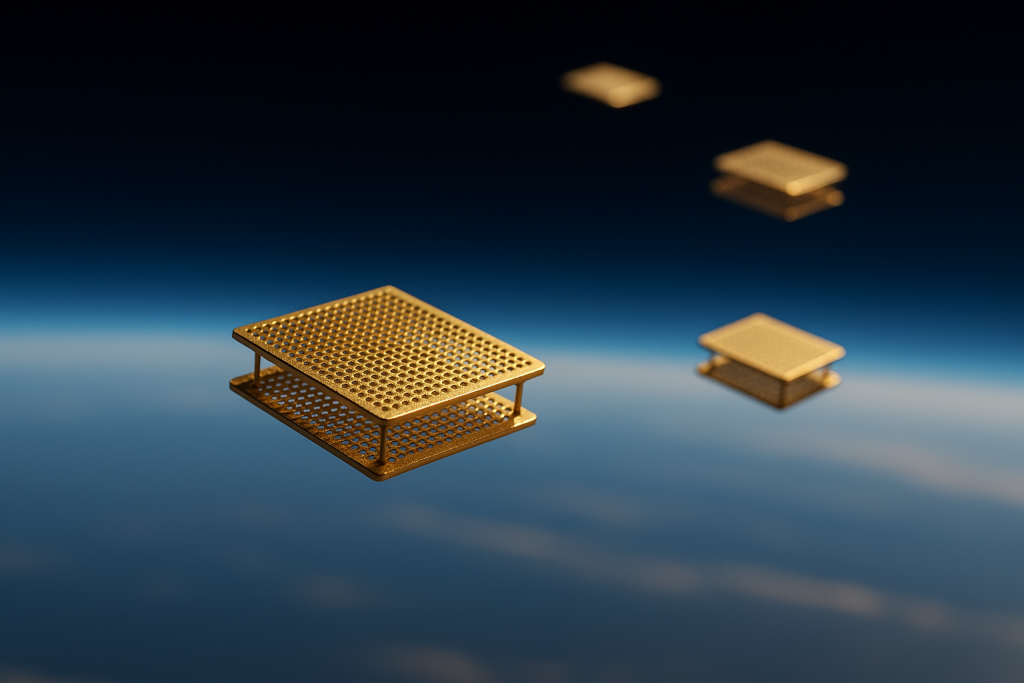 Dispositivos ultraligeros flotando en la mesosfera. Representación generada por IA