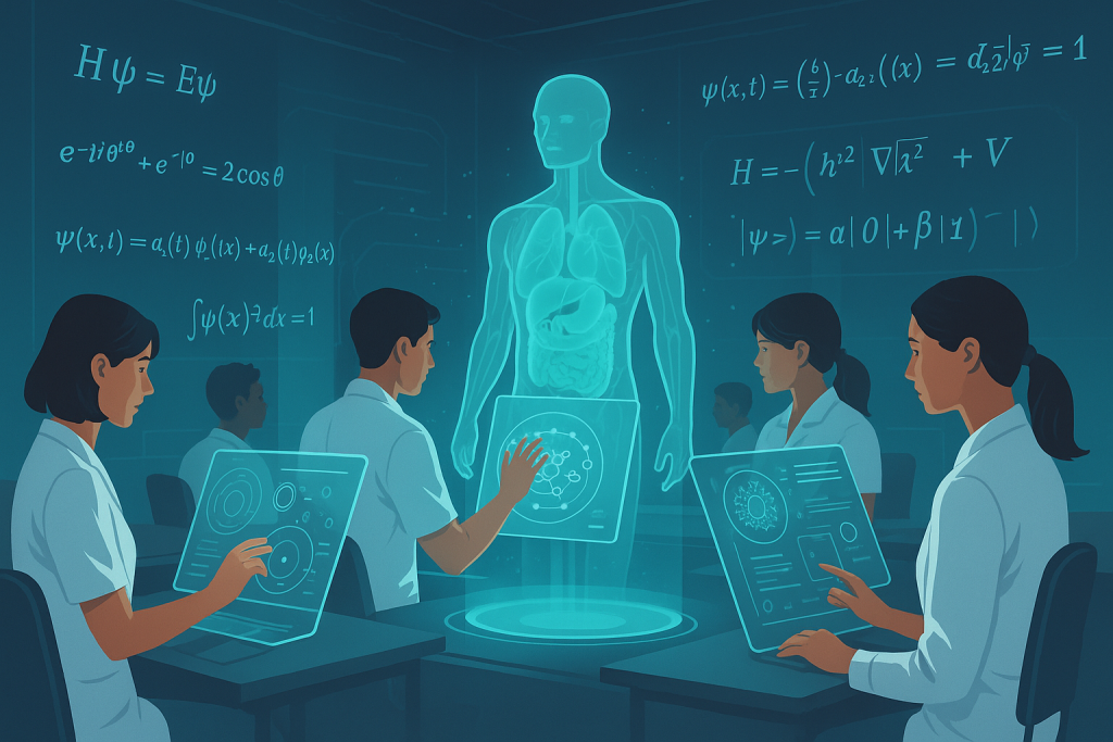 IA y cuántica en la medicina. Representación artística generada por IA