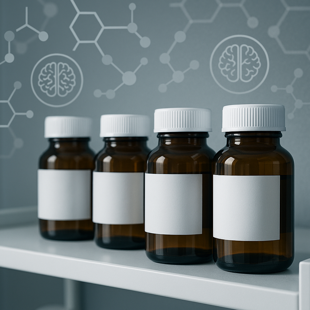 Nuevas pastillas para luchar contra el Alzheimer. Representación generada por IA