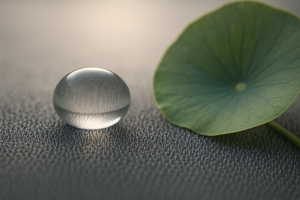 Las superficies superhidrofóbicas imitan al loto: el agua apenas puede tocarlas antes de escapar