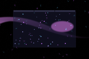 Ilustración digital de un navegador flotando en el espacio con un cometa púrpura de datos atravesándolo y constelaciones digitales alrededor