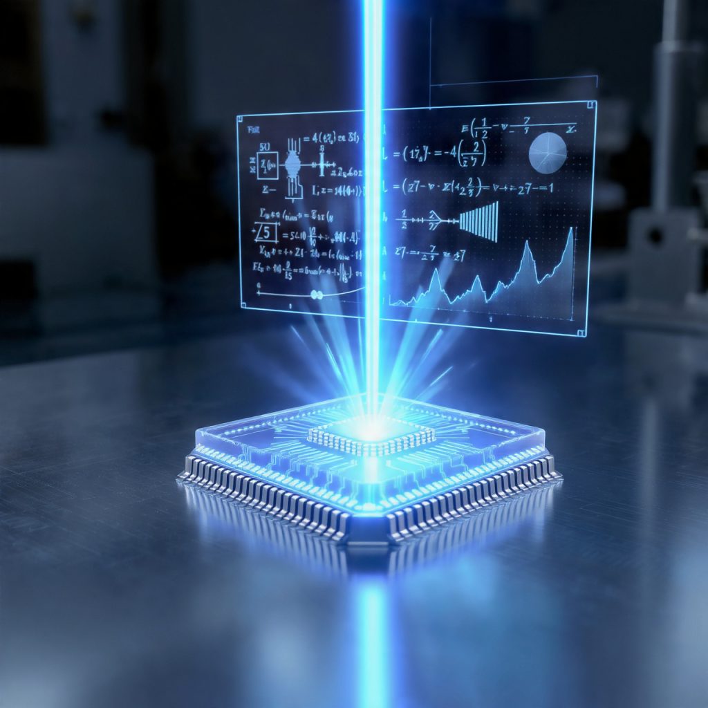 Un haz de luz ejecuta operaciones tensoriales de IA en chip fotónico