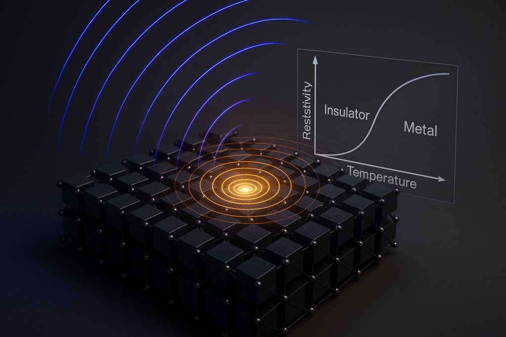 Ondas cuánticas emergiendo en un material al borde entre el metal y el aislante