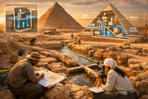 Bajo la arena de Giza, el agua emerge como posible aliada silenciosa en la construcción de las primeras pirámides