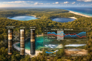 Los sedimentos de los lagos de K’gari revelan que estos “ojos de la isla” se secaron durante unos 2.000 años hace 7.500 años, desafiando lo que creíamos saber sobre su historia climática
