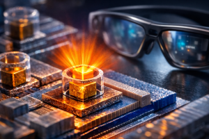 Un nanopíxel OLED de apenas 300 nanómetros emite luz mediante una nano-antena metálica, un avance que podría permitir pantallas de altísima resolución en futuras gafas inteligentes