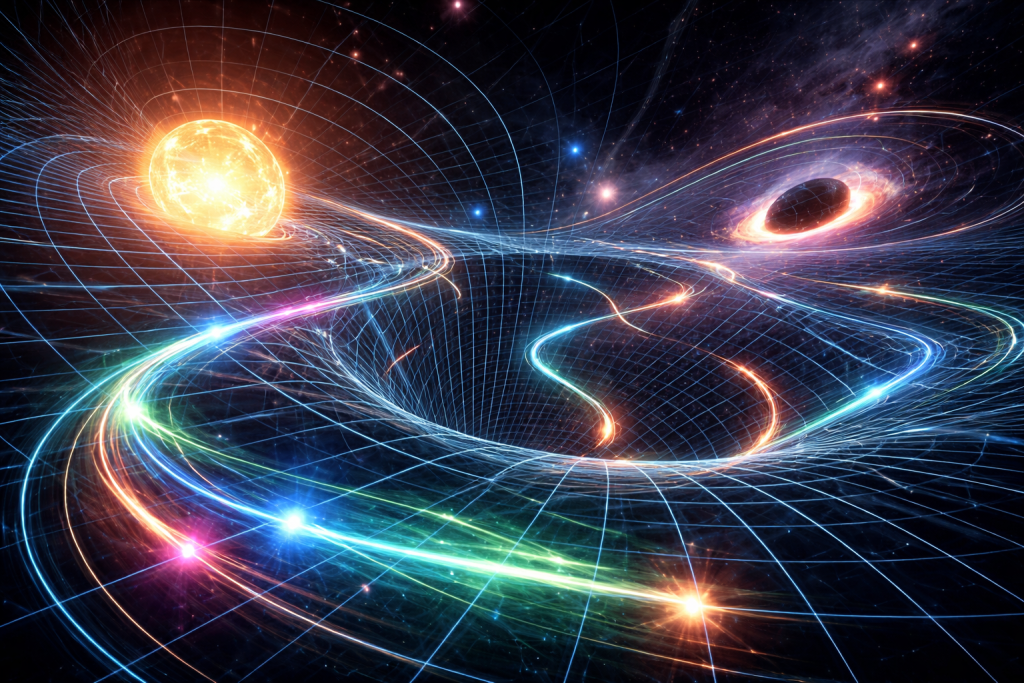 Trayectorias cuánticas desviándose de las geodésicas clásicas en un espacio-tiempo curvo, una posible pista hacia la gravedad cuántica