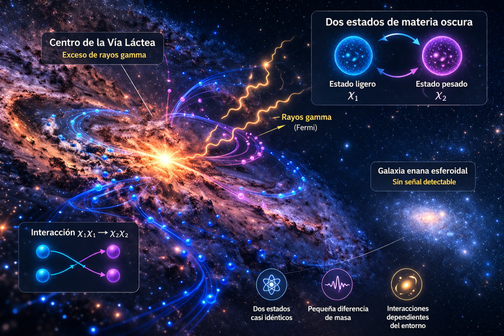 Dos estados invisibles podrían estar moldeando las señales más energéticas del centro galáctico